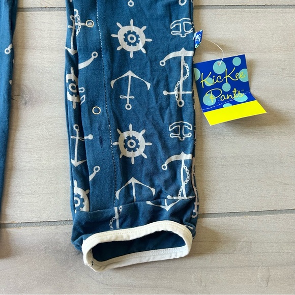 NWT Kickee Pants Bamboo Nautical Themed Kids Pajama Romper - Picture 3 of 5